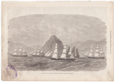 The British Flying Squadron passing the Diamond Rock, off Martinique